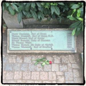 Memorial plaque at Tower Green