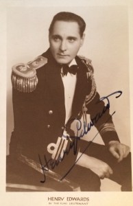 A signed postcard of Henry Edwards in his 1926 hit, The Flag Lieutenant 